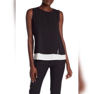 Calvin Klein Double Layer Popover Sleeveless Top